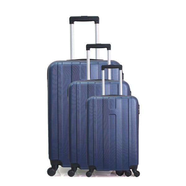 Sada 3 modrých cestovných kufrov na kolieskach Hero Atlanta