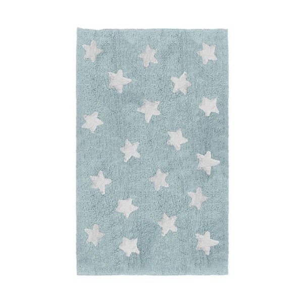 Modrý detský ručne vyrobený koberec Tanuki Stars, 120 × 160 cm