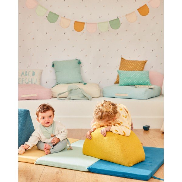 Modro-biela bavlnená obliečka na detský vankúš Kave Home Keila, 45 x 45 cm-image-4