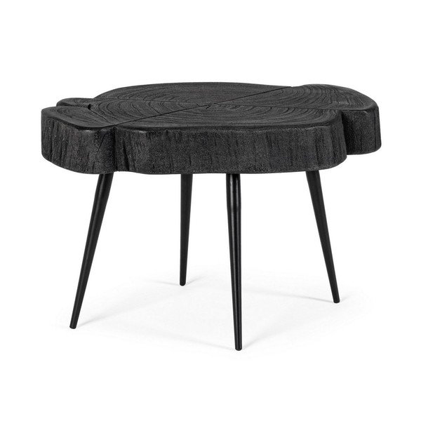 Čierny konferenčný stolík s doskou z akácie 35x46 cm Zakia – Bizzotto