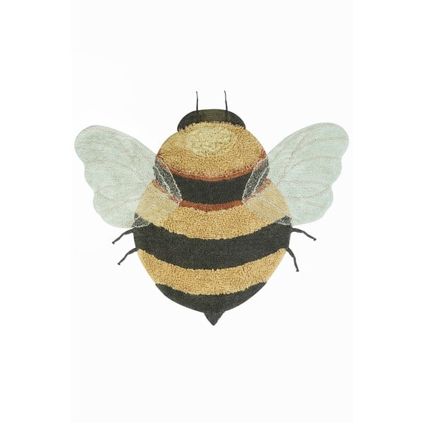 Žltý prateľný ručne tkaný bavlnený detský koberec 115x150 cm Bee – Lorena Canals