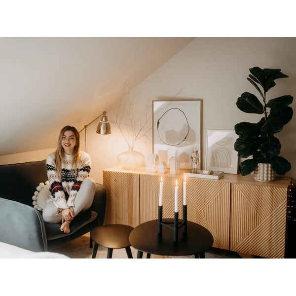 Čierny hliníkový svietnik Bloomingville Deeb, výška 20 cm-image-3