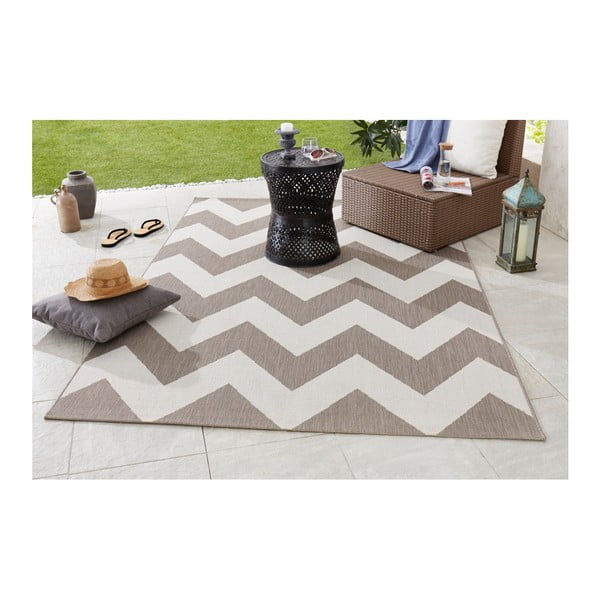 Béžovo-biely koberec vhodný aj do exteriéru Unique, 160 × 230 cm-image-3
