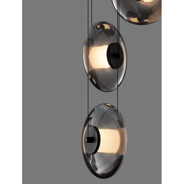 Matne čierne sklenené LED závesné svietidlo so stmievačom ø 40 cm Ballet – Nova Luce-image-2