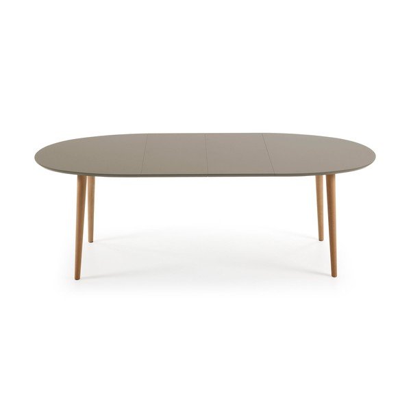 Sivý oválny rozkladací jedálenský stôl Kave Home Oakland, 140 x 90 cm-image-4