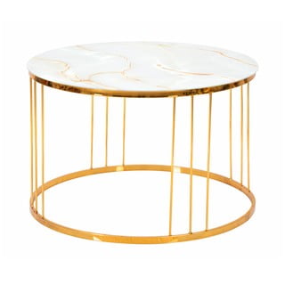 Konferenčný stolík v zlatej farbe Mauro Ferretti Simple Paris, ⌀ 70 cm