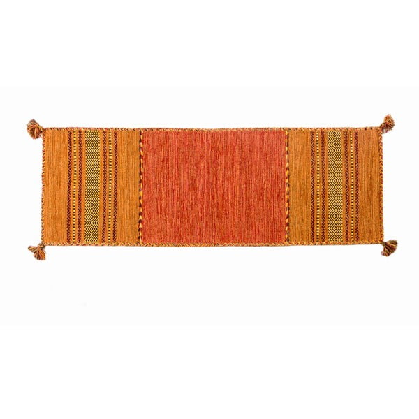 Oranožvý ručne tkaný behúň Navaei & Co Kilim Tribal 501, 240 x 60 cm