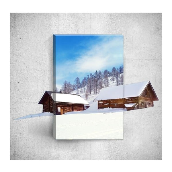 Nástenný 3D obraz Mosticx Winter Huts, 40 × 60 cm
