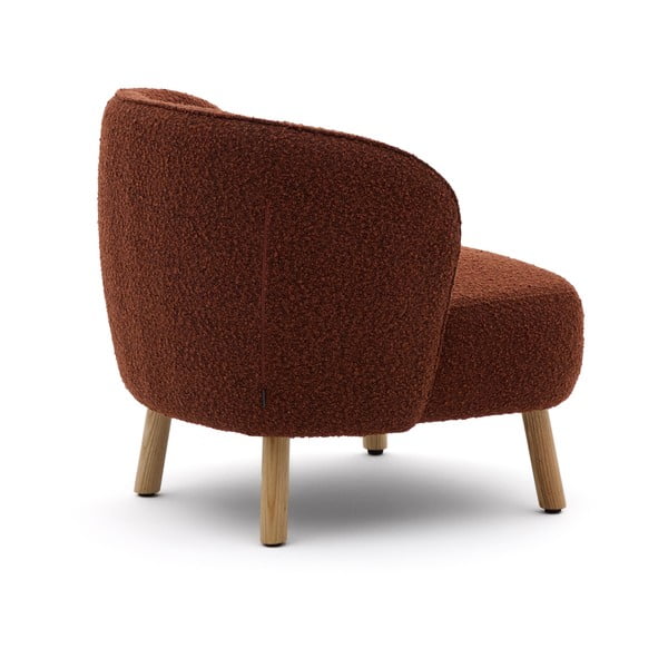 Kreslo v terakotovej farbe z textílie buklé Ulit – Kave Home-image-4