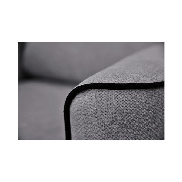 Sivé kreslo Mazzini Sofas Wasp, čierne nohy-image-4