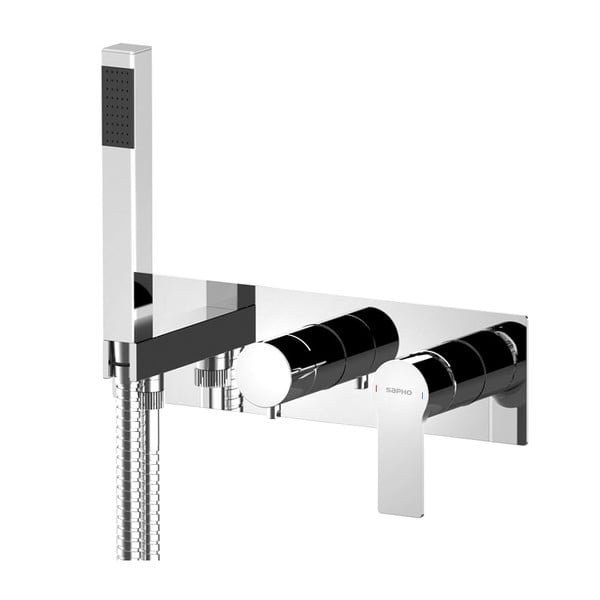 Podomietková sprchová batéria v lesklej striebornej farbe (3 výstupy) Pax – Sapho