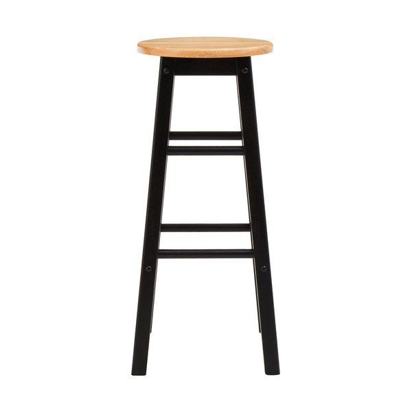 Čierna/v prírodnej farbe barová stolička z kaučukového dreva (výška sedadla 74 cm) Chester – Premier Housewares-image-2
