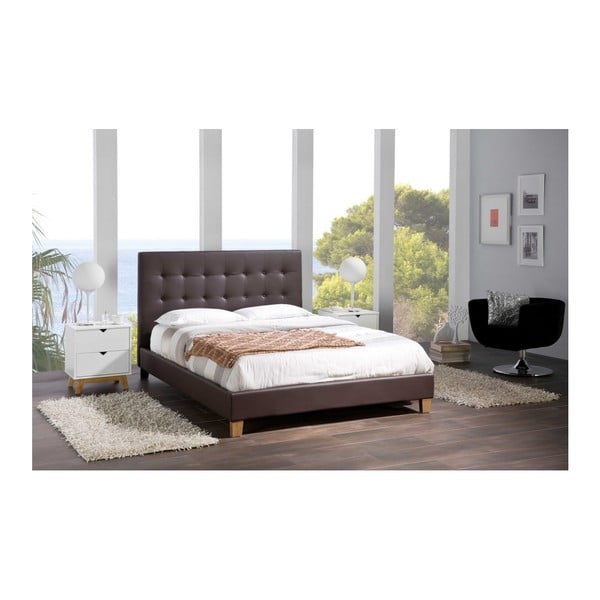 Hnedá posteľ SOB Danielle, 140 x 200 cm