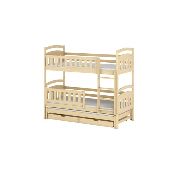 Poschodová detská posteľ z borovicového dreva s úložným priestorom 90x200 cm Blanka - Lano Meble