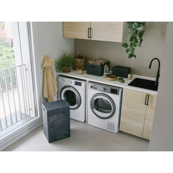 Tmavosivý úložný box s vekom z recyklovaného plastu 30x38x21 cm Kaya – Curver-image-2