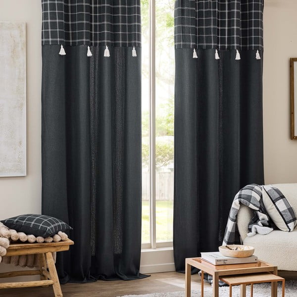 Antracitový záves s prímesou bavlny 140x240 cm Everest – douceur d'intérieur-image-3