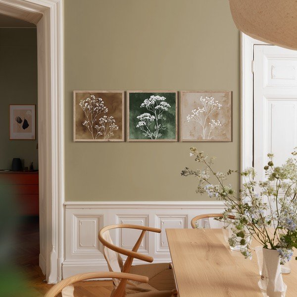 Obrazy v súprave 3 ks 30x30 cm Floral Imprint – Styler-image-1