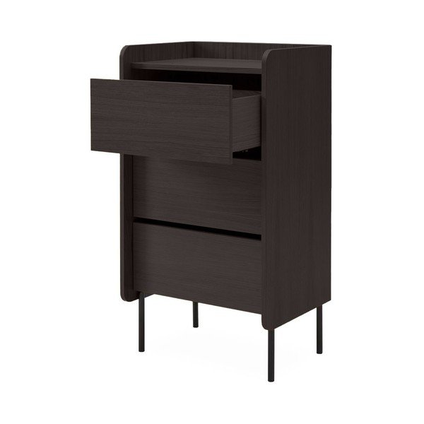 Čierna vysoká komoda v dekore duba 60x108,5 cm Wrap – Bonami Selection-image-3