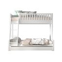 Biela poschodová detská posteľ z borovicového dreva s úložným priestorom 140x200/90x200 cm SCOTT – Vipack