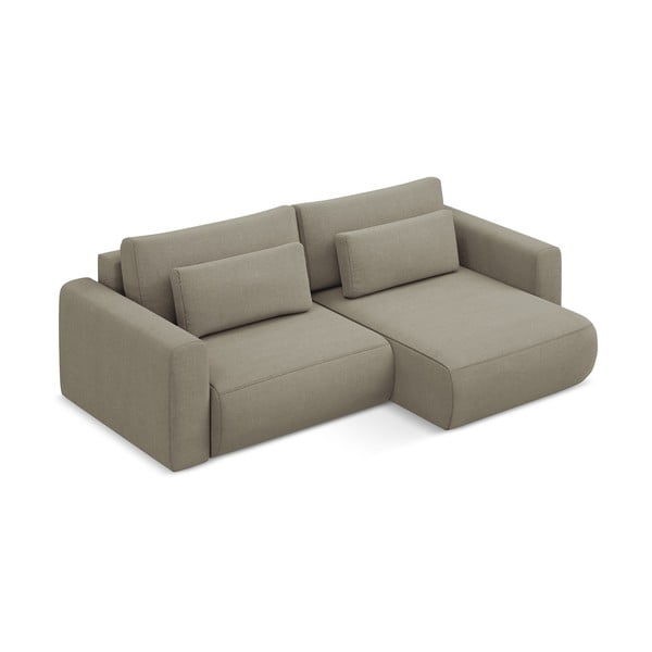 Svetlohnedá rozkladacia/s úložným priestorom rohová pohovka (pravý roh/s leňoškou) Kapua – Makamii-image-2