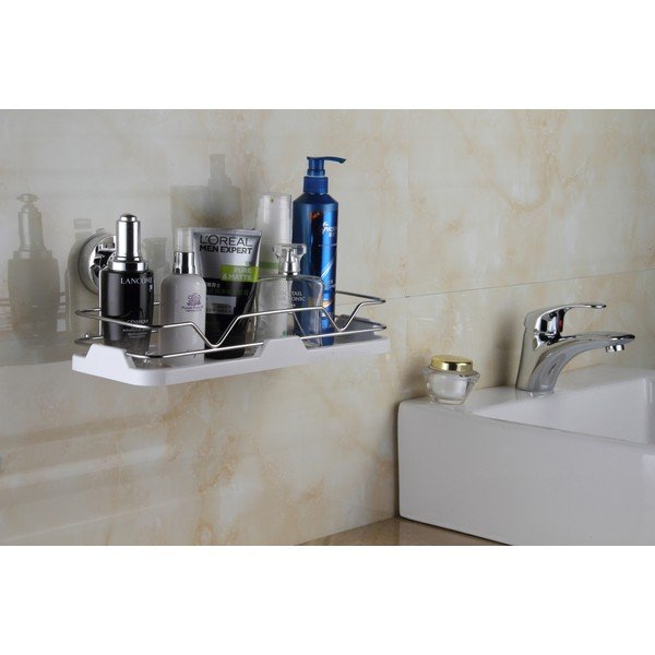 Biela polička do kúpeľne bez nutnosti vŕtania ZOSO Rack-image-1