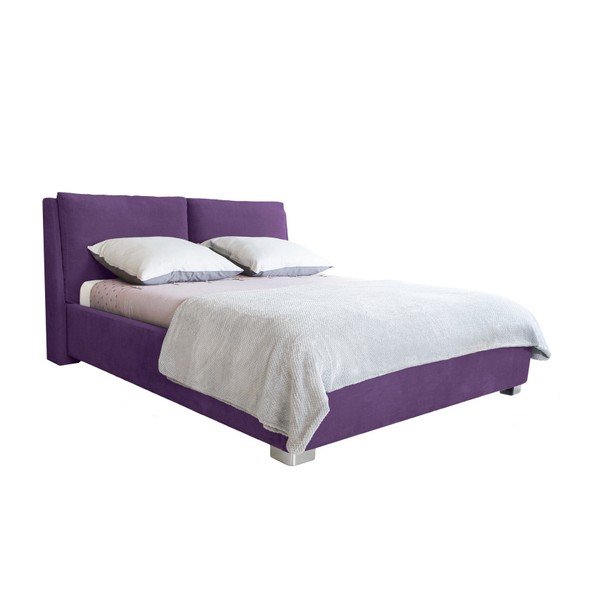 Fialová dvojlôžková posteľ Mazzini Beds Vicky, 180 × 200 cm