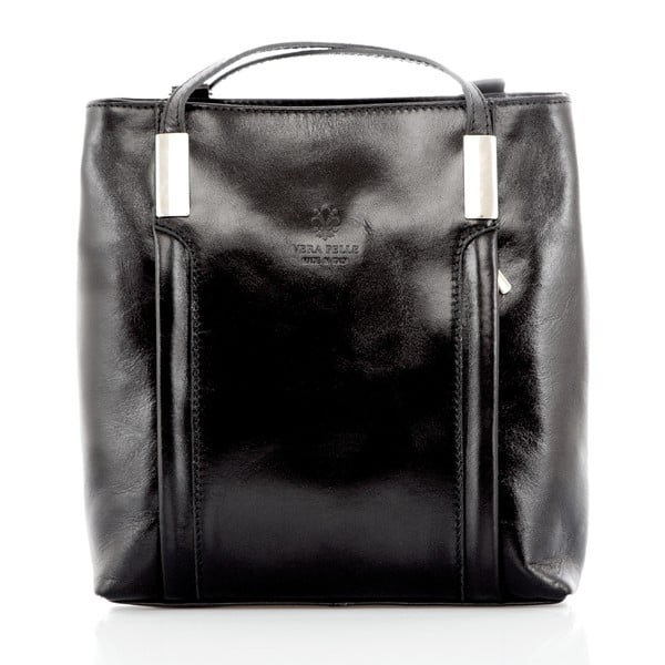 Čierna kožená kabelka/batoh Glorious Black Zara