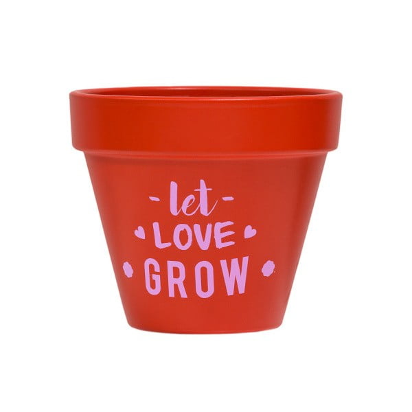 Červený kvetináč Fisura Let Love Grow
