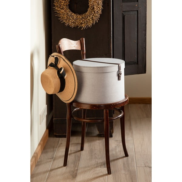 Svetlosivé kartónové úložné boxy v súprave 2 ks s vekom ø 37,5x25,5 cm Rut Canvas Paper Laminate – Bigso-image-1