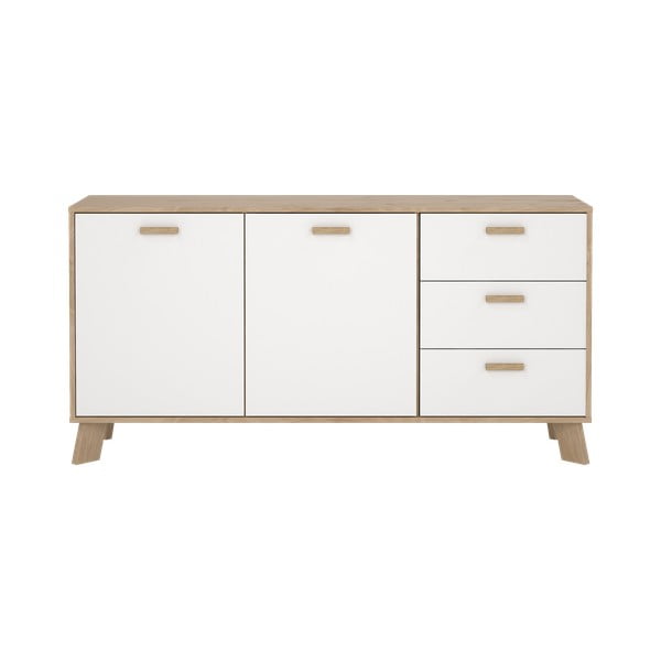 Biela/v prírodnej farbe komoda v dekore duba 147x73x39 cm Ikast – Tvilum