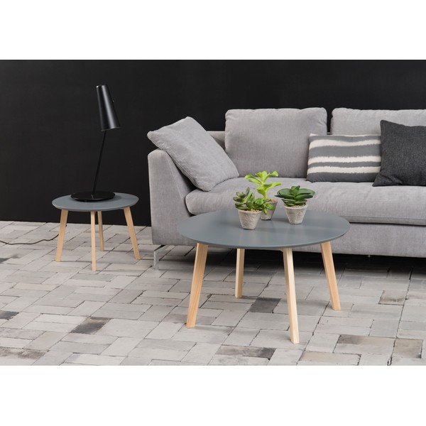 Sivý konferenčný stolík Actona Molina, ⌀ 50 cm-image-1