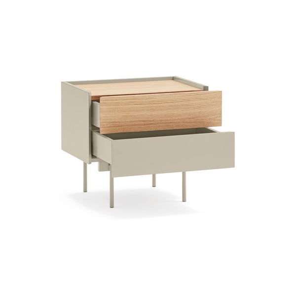 Nočný stolík v dekore duba v béžovo-prírodnej farbe Otto – Teulat-image-2