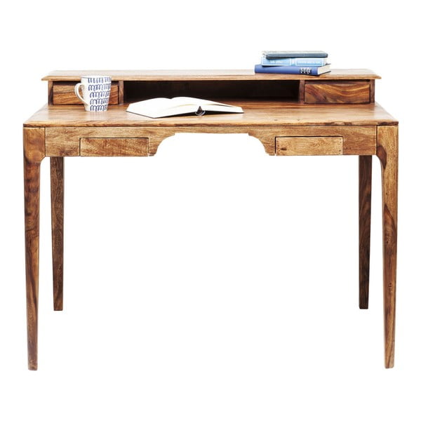 Hnedý pracovný stôl z exotických drevín Kare Design Brooklyn