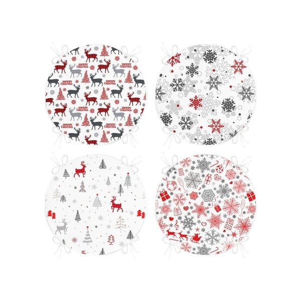 Sedáky v súprave 4 ks s vianočným motívom ø 40 cm Snowflakes – Mila Home