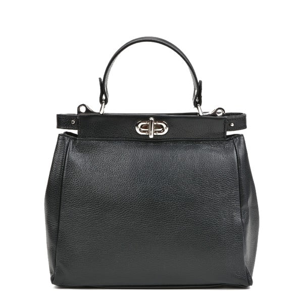 Čierna kožená kabelka Mangotti Bags Aurelia