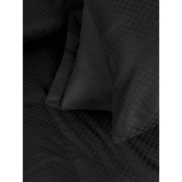Čierne obliečky na jednolôžko z bavlny Renforcé 140x200 cm Checkered – Mila Home Luxury-image-3