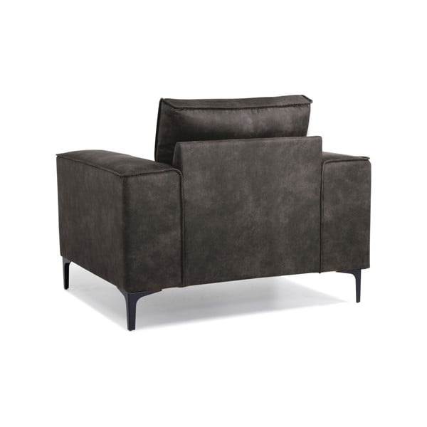 Čiernosivé kreslo z imitácie kože Copenhagen - Scandic-image-3