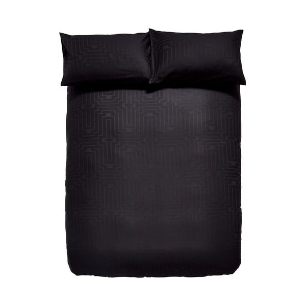 Čierne obliečky na dvojlôžko z bavlneného saténu 200x200 cm - Bianca-image-2