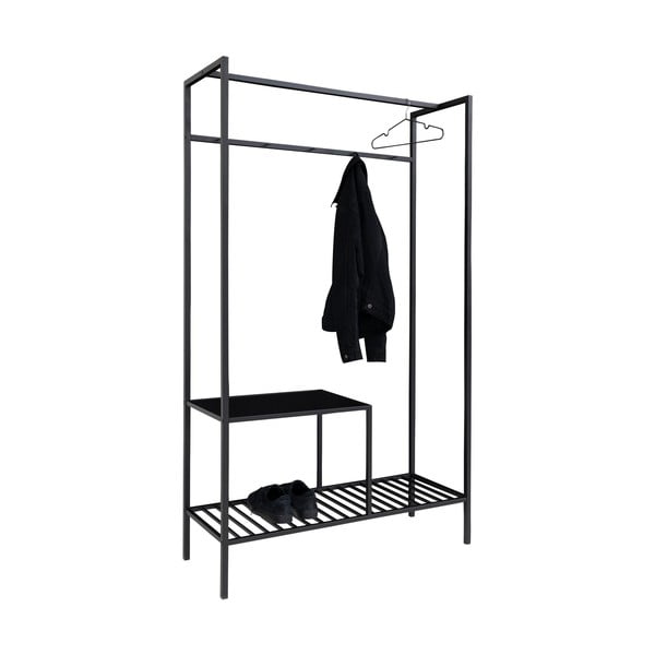 Čierny šatníkový viacúčelový regál s 2 policami House Nordic Vita, 170 x 101 cm-image-2