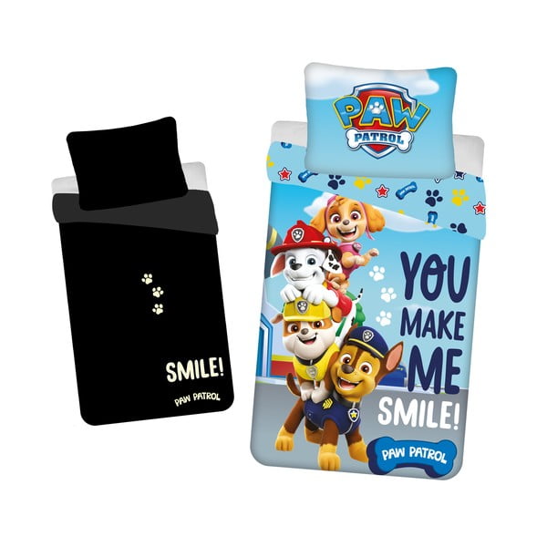 Bavlnené detské obliečky so svietiacim efektom na jednolôžko 140x200 cm Paw Patrol – Jerry Fabrics