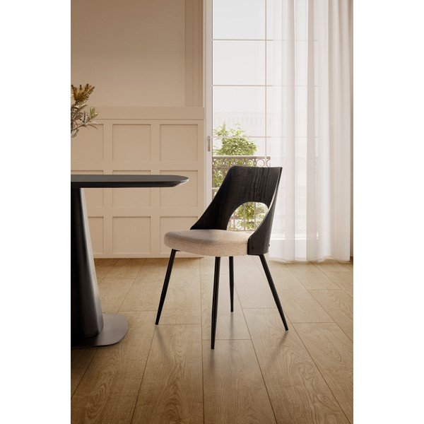 Čierne/krémovobiele čalúnené jedálenské stoličky v súprave 2 ks Gilda – MOME-image-1