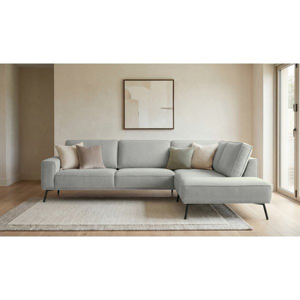 Svetlosivá ženilková rohová pohovka (pravý roh/do L) Amsterdam – Scandic-image-1