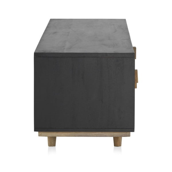 Čierny/prírodný TV stolík z mangového dreva 150x40 cm Mango - Geese-image-3