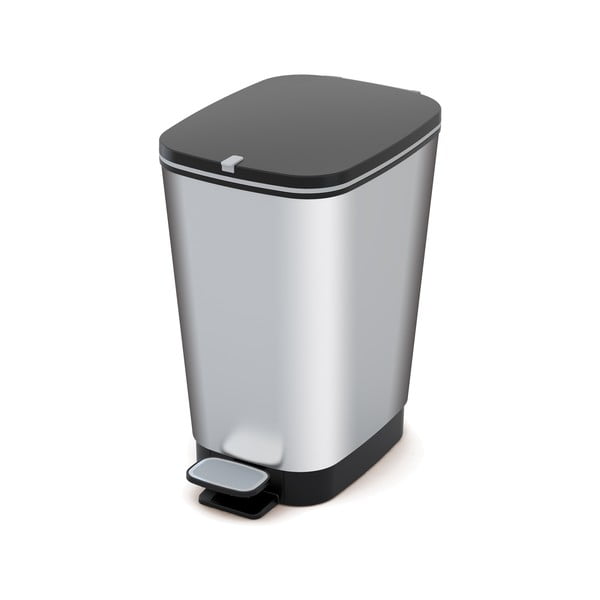 Pedálový plastový odpadkový kôš v striebornej farbe 25 l Chic Bin – KIS