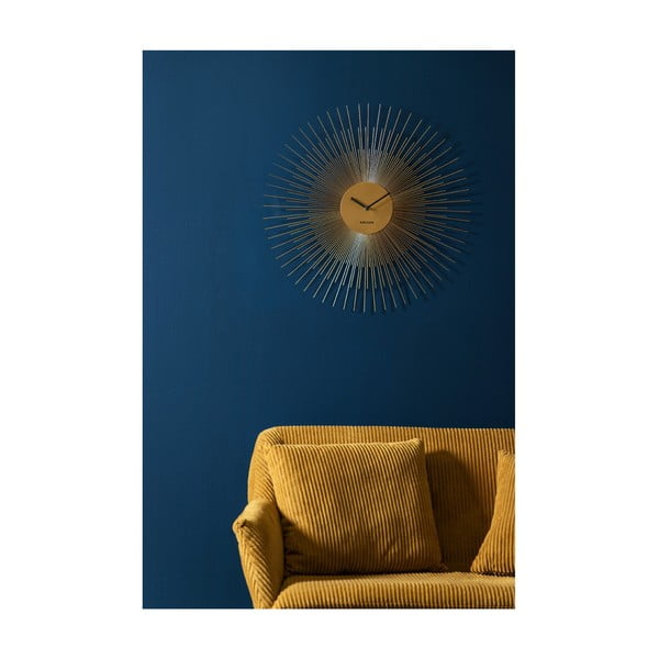 Nástenné hodiny v zlatej farbe Karlsson Peony Large, ø 60 cm-image-1