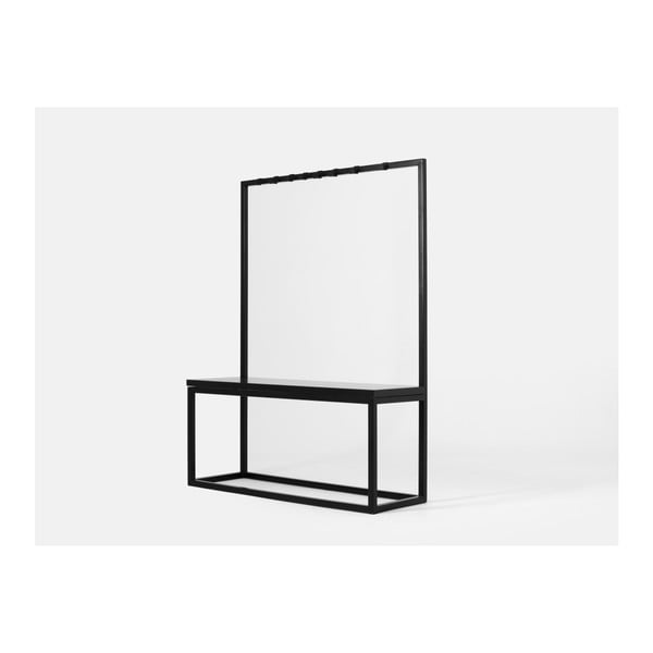Čierny vešiak s čiernou lavicou CustomForm Next, šírka 120 cm-image-3