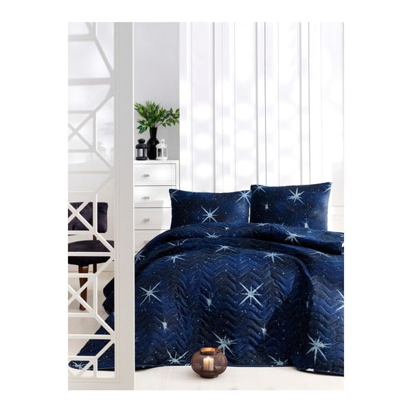 Set bavlnenej prikrývky cez posteľ a 2 obliečok na vankúše Masso Fico, 200 × 220 cm
