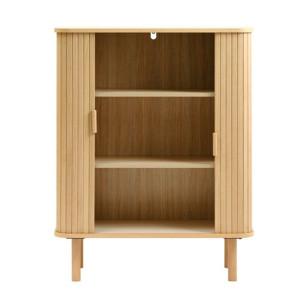 Skrinka v dekore duba s posuvnými dverami v prírodnej farbe 113x90 cm Cavo – Unique Furniture-image-4