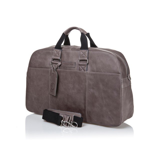 Sivohnedá cestovná taška z teľacej kože Ferruccio Laconi Traveler-image-2
