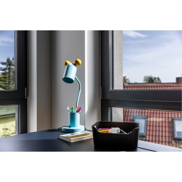 Svetlomodrá stolová lampa s kovovým tienidlom (výška 50 cm) Mouse – GTV-image-3